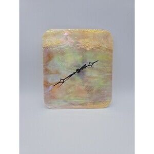 Irridescent Stained Glass Handmade Wall Clock